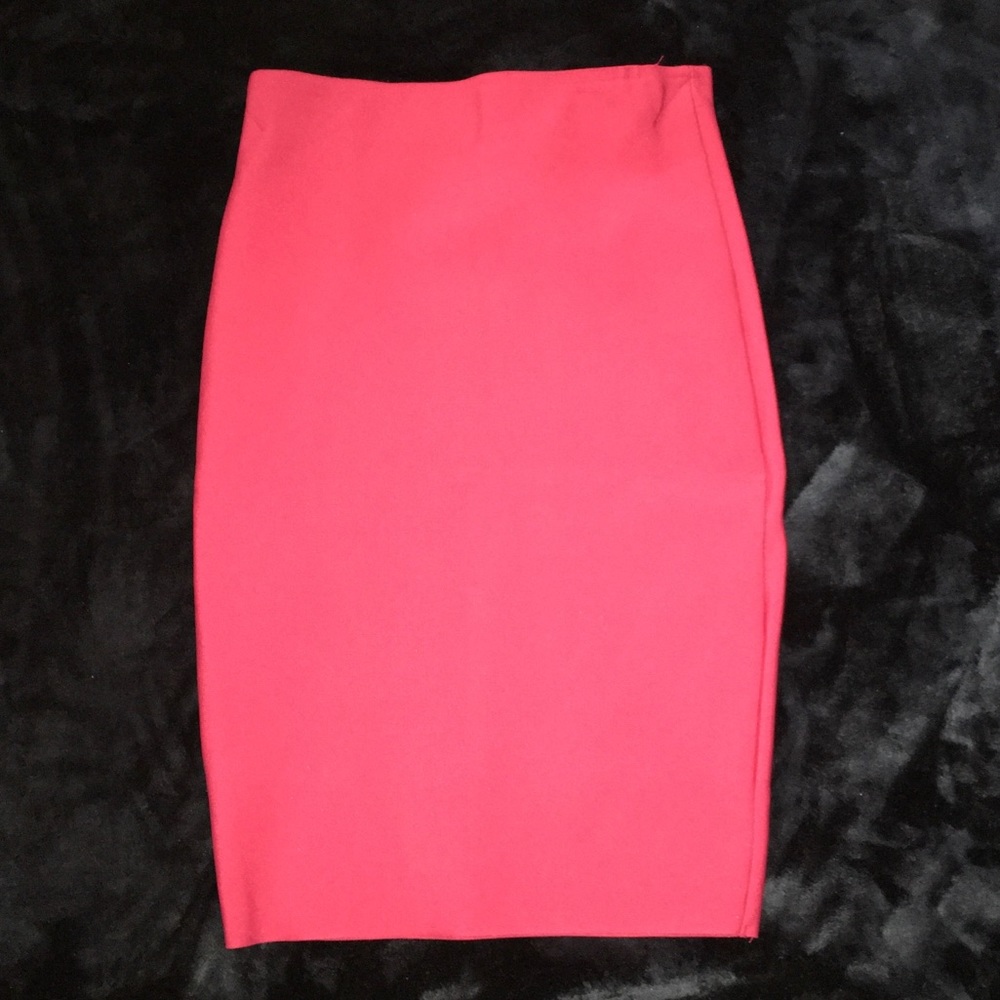 Hot pink pencil skirt